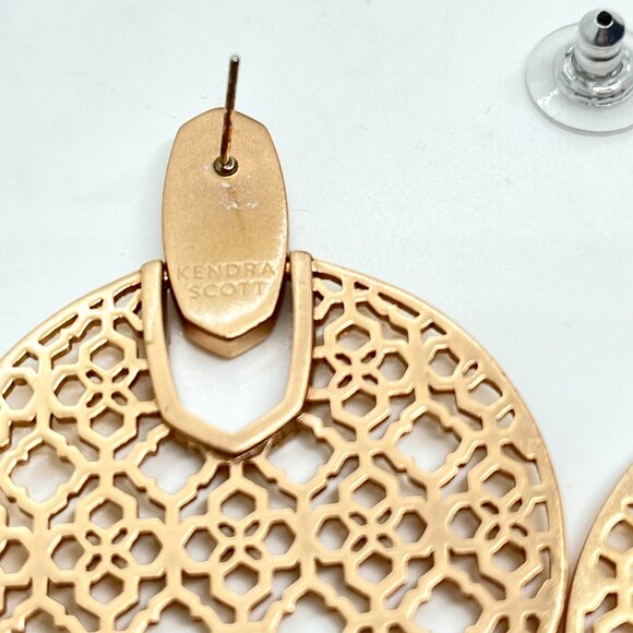 KENDRA SCOTT DIDI ROSE GOLD FILIGREE STATEMENT ROUND DROP EARRINGS NWT NORDSTROM - Picture 9 of 12